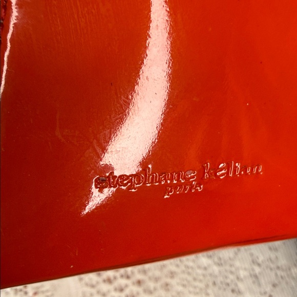 Vintage Stephane Kelian Paris orange red braided rope strap patent leather bag - Picture 10 of 10